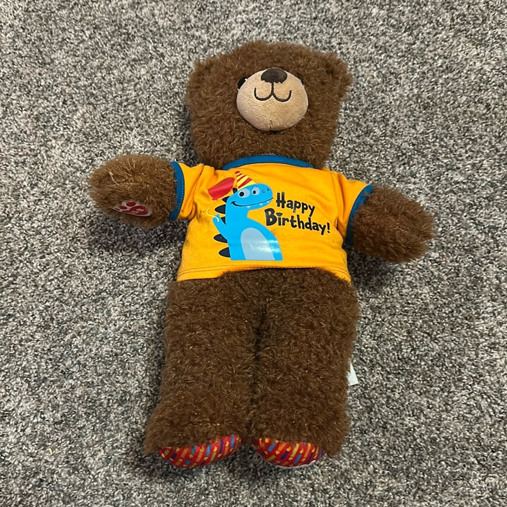 Build A Bear Happy Birthday Teddy Brown 16" Stuffed Plush